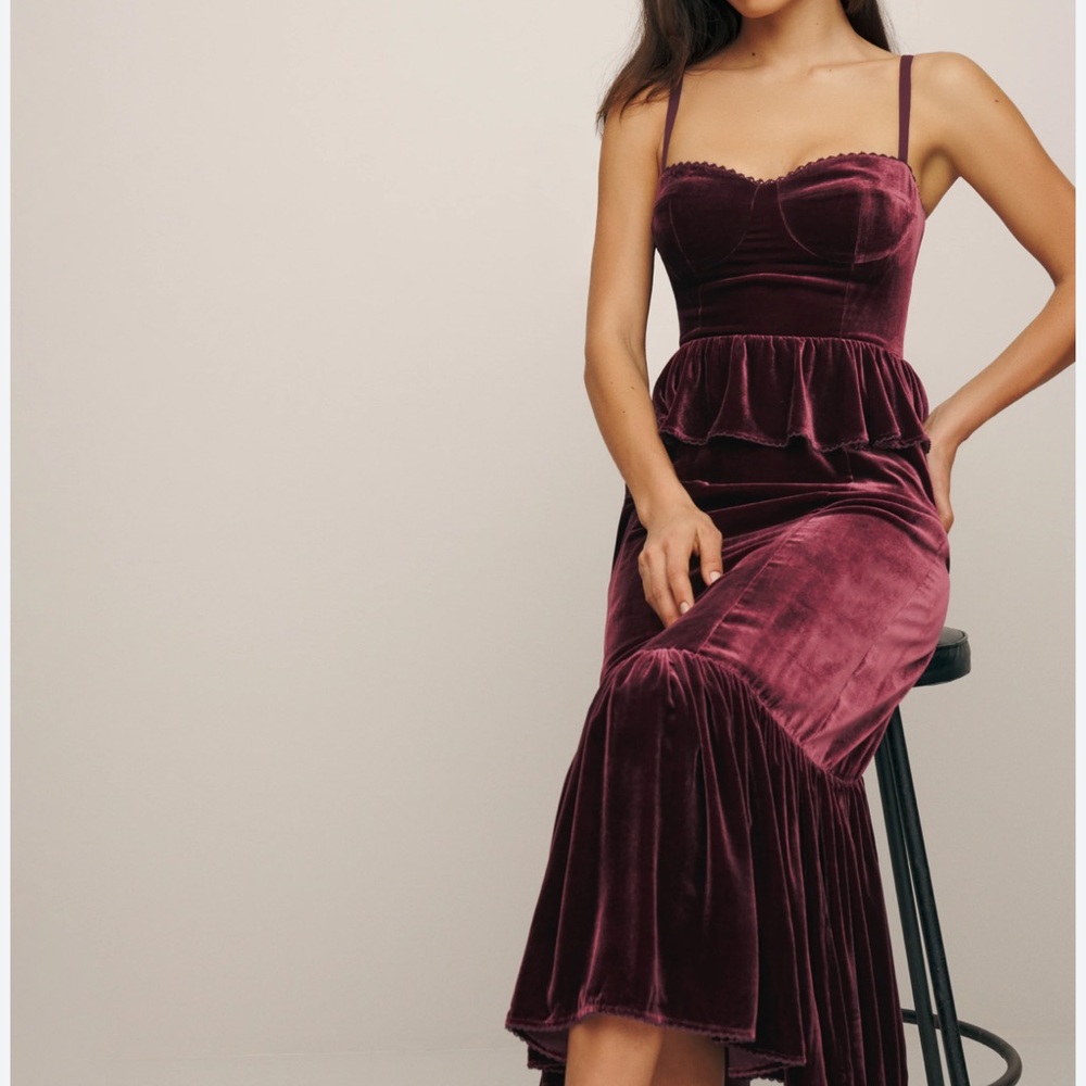 NWT Reformation Velvet Felda Dress - Picture 2 of 6
